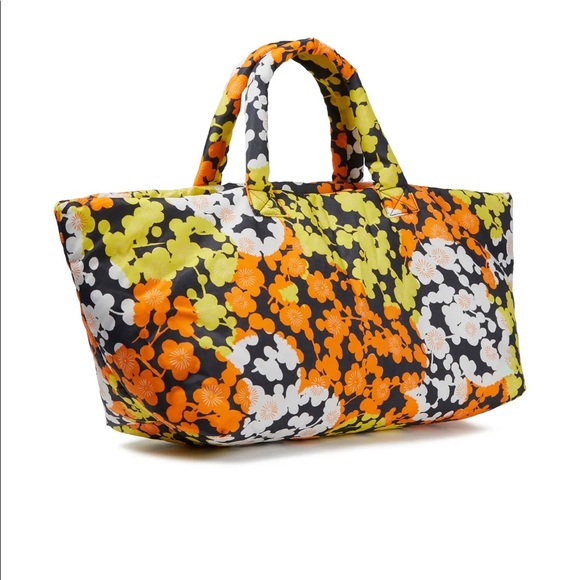 MCQ ALEXANDER MCQUEEN Puffy Floral Print Tote Bag with Mini Pouch Bag - New - Picture 3 of 13